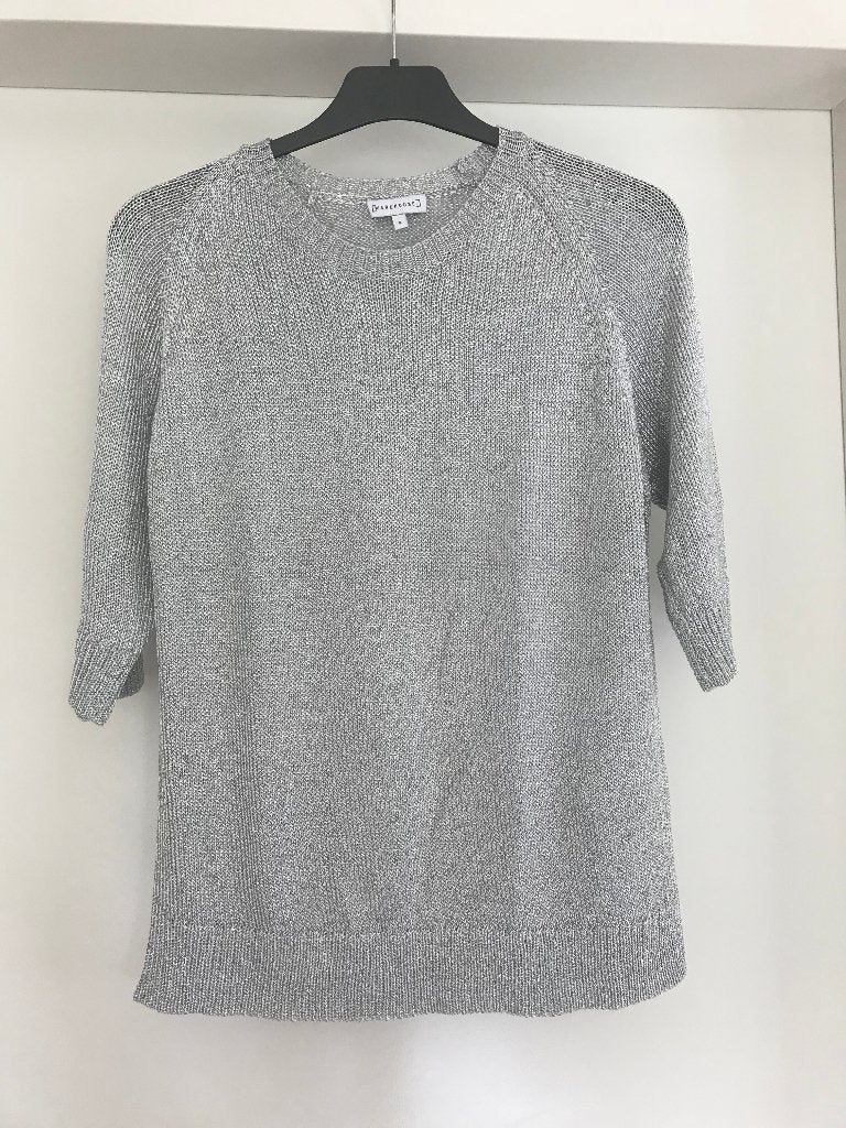 Warehouse: z.g.a.n. zilverkleurig zomertruitje maat S, Kleding | Dames, Verzenden, Zo goed als nieuw, Zilver, Warehouse