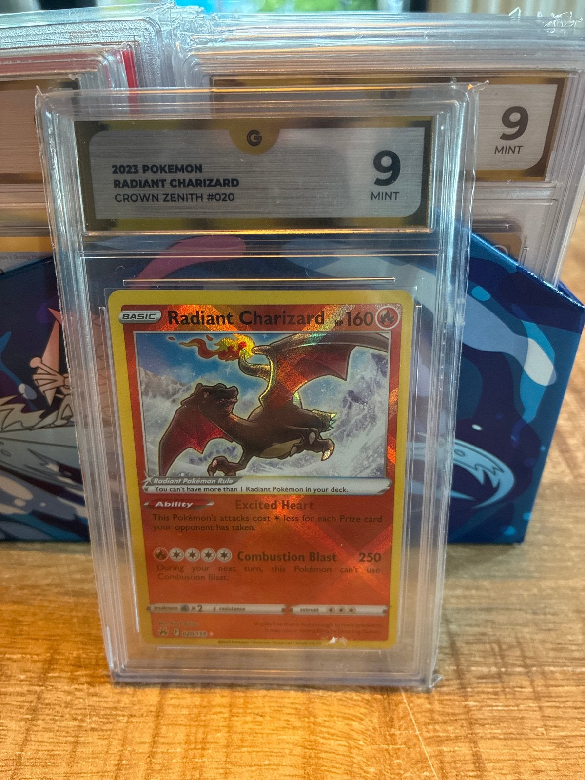 2023 Pokémon Radiant Charizard Crown Zenith #020 PSA 9 Mint, Ophalen of Verzenden, Zo goed als nieuw, Losse kaart