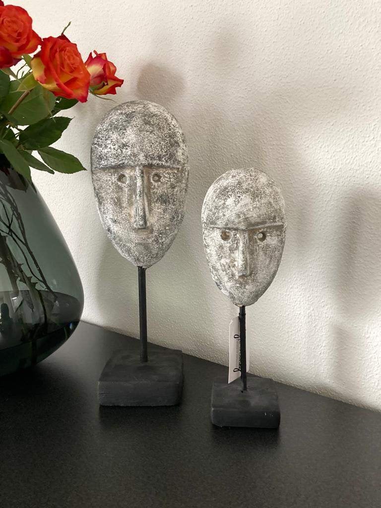 Light & Living ornament Face set-2 beton Nieuw!, Overige materialen, Nieuw, Ophalen of Verzenden, Modern