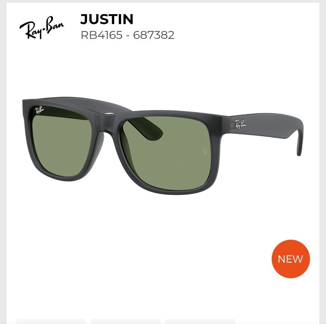Ray-Ban Justin RB4165 Zonnebril Glazen - Nieuw, Ophalen of Verzenden, Nieuw, Ray-Ban