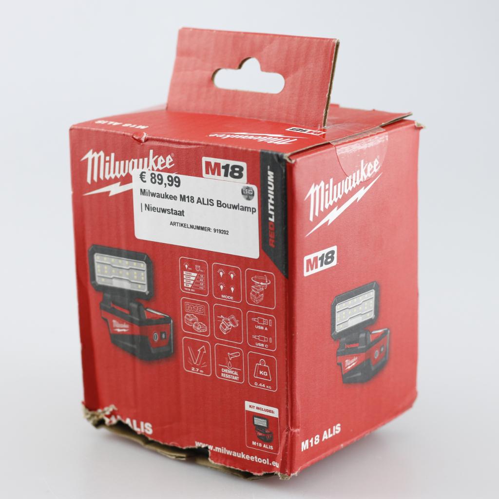 Milwaukee M18 ALIS Bouwlamp | Nieuwstaat, Milwaukee, Zo goed als nieuw, Support@milwaukee.com, Milwaukee Electric Tool Corporation, 13135 W. 
Lisbon Road, Brookfield, WI 53005
USA