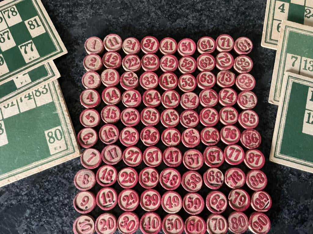 Antiek authentiek lotto/bingo spel, Antiek en Kunst, Curiosa en Brocante, Ophalen of Verzenden