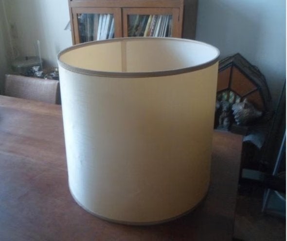 Vintage lampenkap kap voor schemerlamp rond 41 cm. crème, Huis en Inrichting, Lampen | Lampenkappen, Gebruikt, Tafellamp, Rond