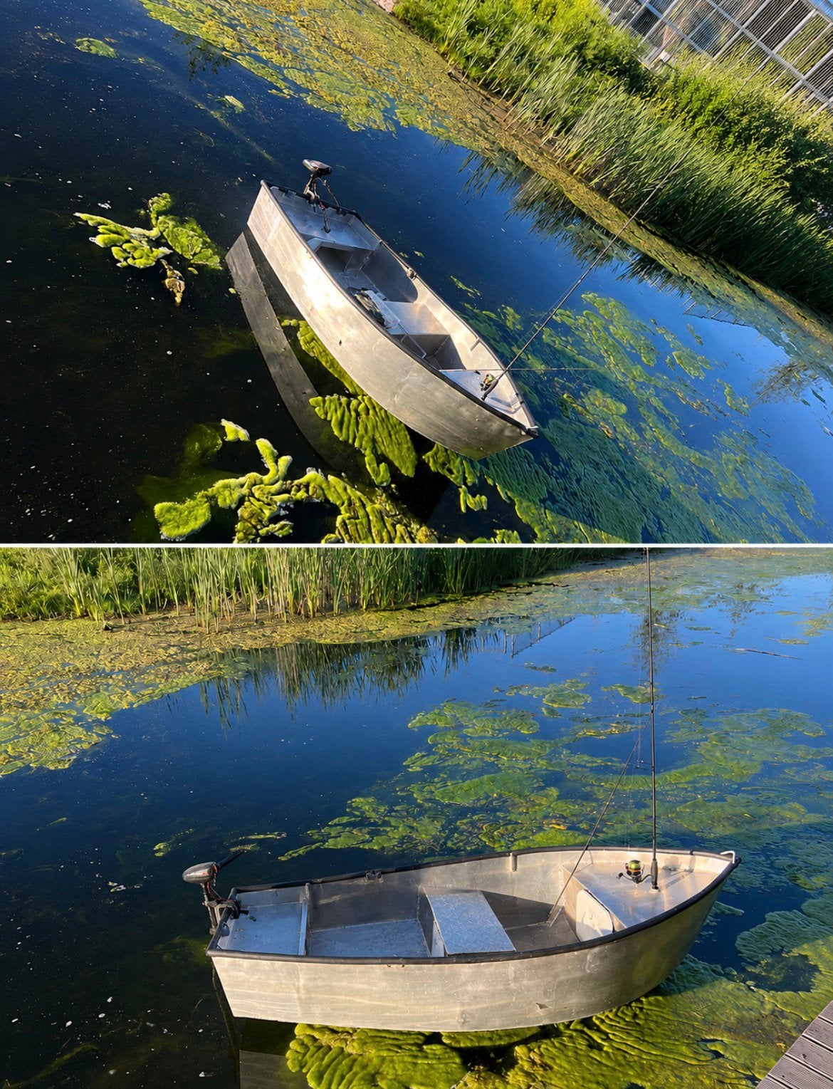Aluminium visboot met motor, Ophalen of Verzenden, Zo goed als nieuw