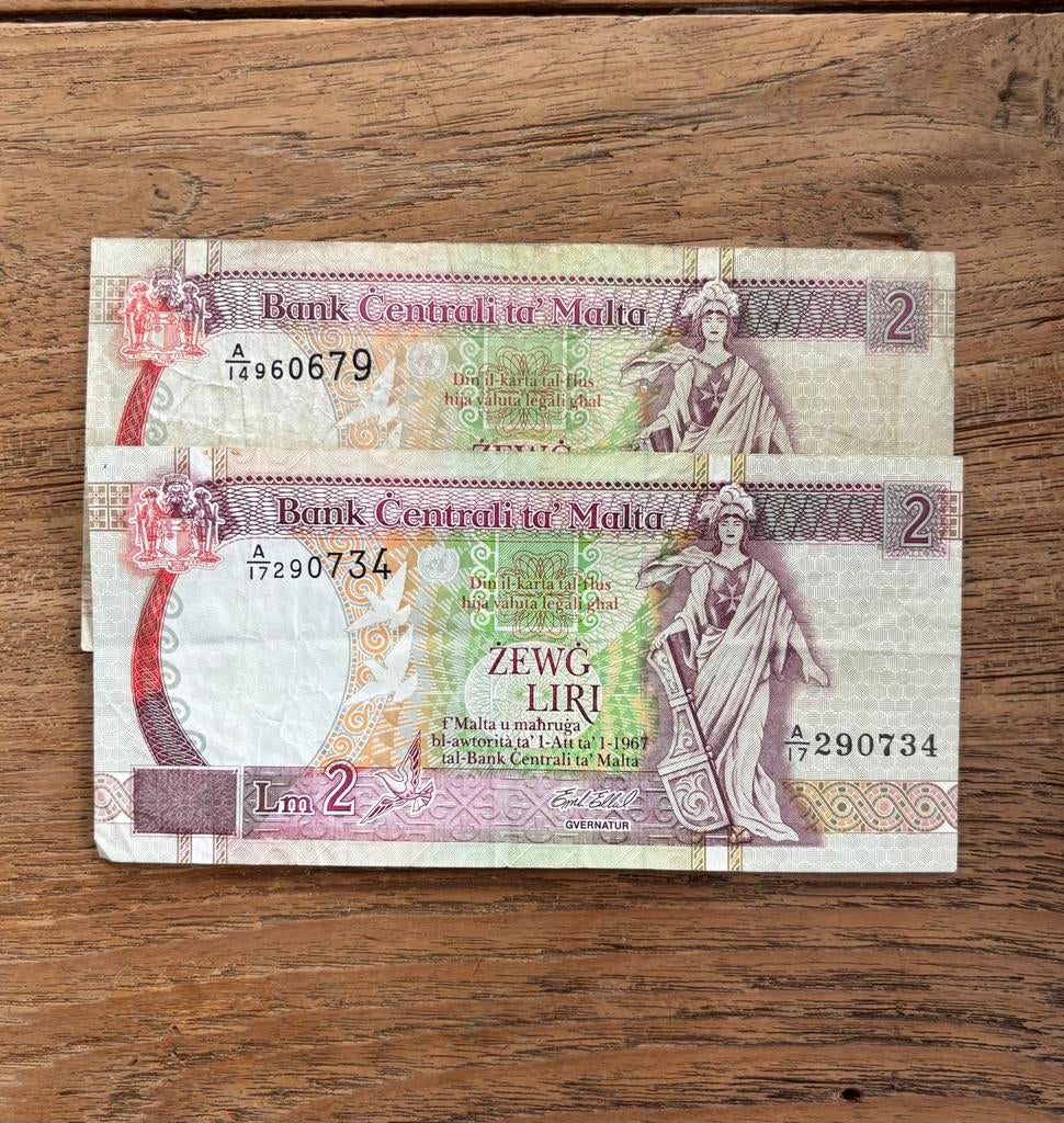 Bankbiljetten Malta, Ophalen of Verzenden, Overige landen