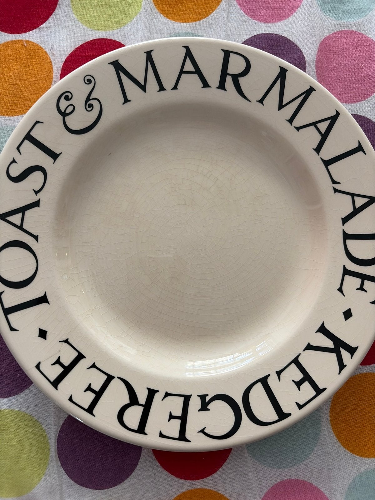 Emma Bridgewater Toast & Marmalade ontbijtbord - 25 jaar, Gebruikt, Landelijk/Boerenbont, Ophalen of Verzenden, Emma Bridgewater