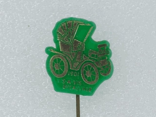 SP1658 Speldje Vis-a-vis Decauville 1901 groen, Verzamelen, Speldjes, Pins en Buttons, Ophalen of Verzenden, Gebruikt, Overige onderwerpen