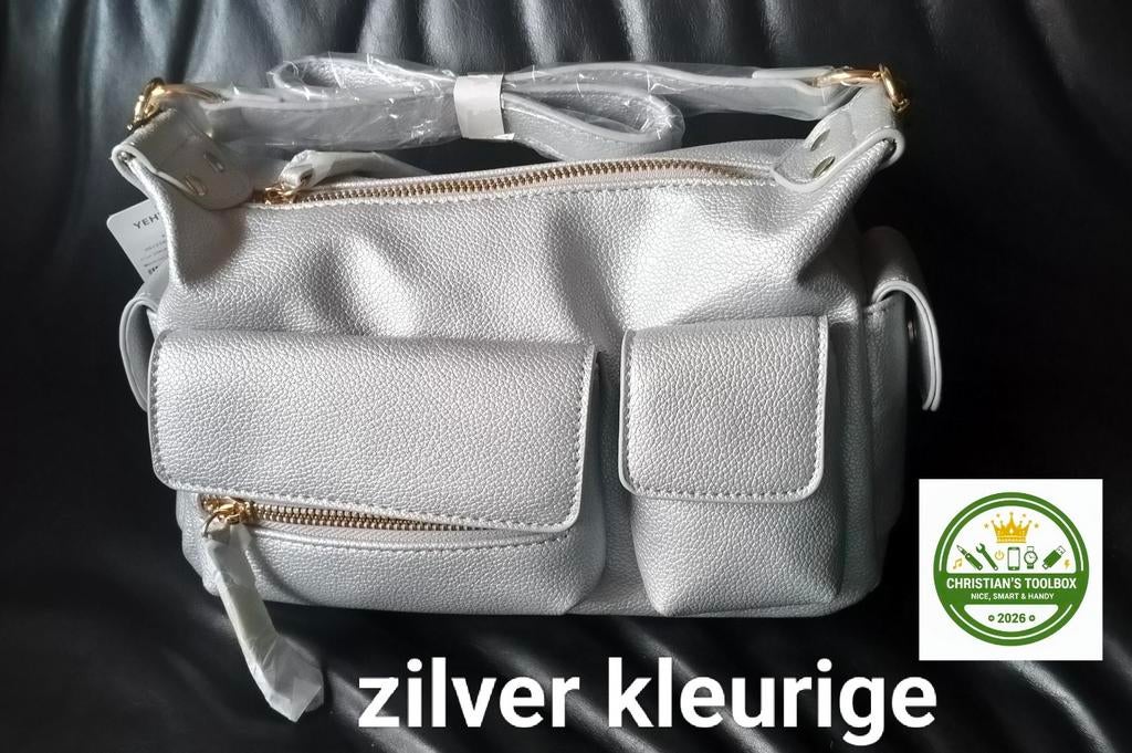 Zilverkleurige handtas, Wit, Groothandel, Nieuw, Ophalen of Verzenden