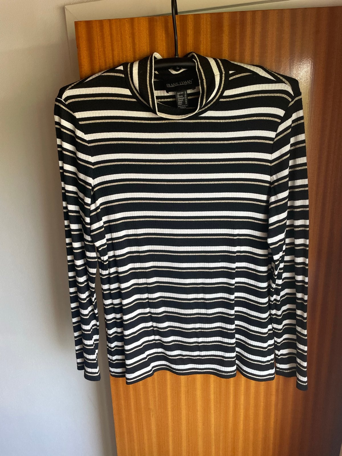 Frank Lyman gestreepte coltrui, Kleding | Dames, Truien en Vesten, Ophalen of Verzenden, Zo goed als nieuw, Maat 42/44 (L), Zwart