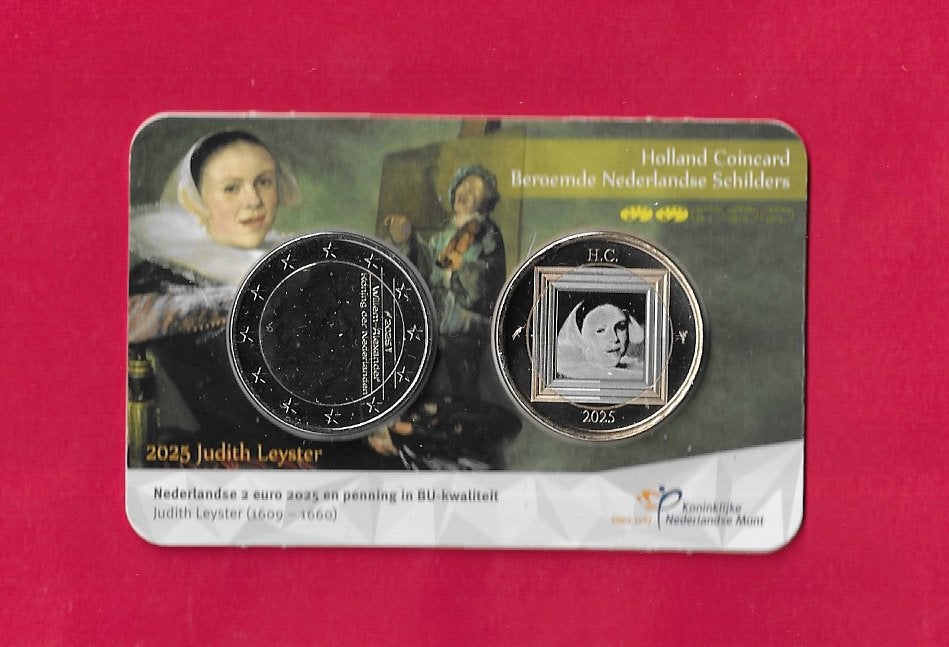 Holland Coin Fair Card 2025 Judith Leyster, Postzegels en Munten, Munten | Nederland, Ophalen of Verzenden, Koningin Beatrix, Euro's