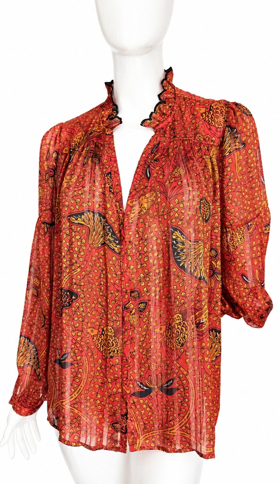 BA&SH RUFFLE BLOUSE MAAT 2 (38) NEW €219,- 💖💖💖, Kleding | Dames, Ophalen of Verzenden, Zo goed als nieuw, Maat 38/40 (M), Meerkleurig