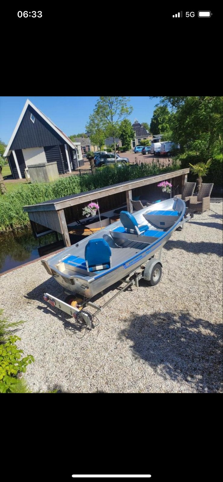 Linder 440 Fishing alu boot met trailer en Mercury motor, Watersport en Boten, Ophalen, Viertaktmotor, Zo goed als nieuw, Aluminium