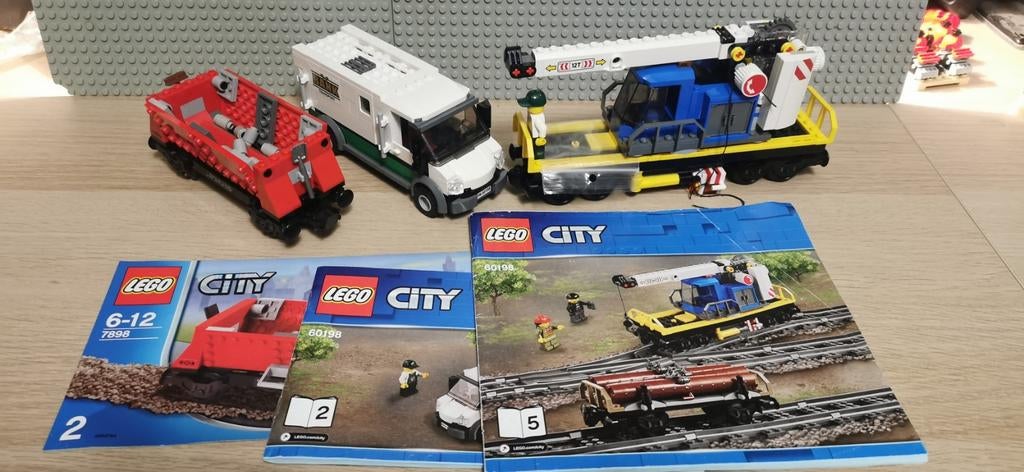 Lego City Treinwagons 60198, 7898 met boekje, Ophalen of Verzenden, Gebruikt, Complete set, Lego