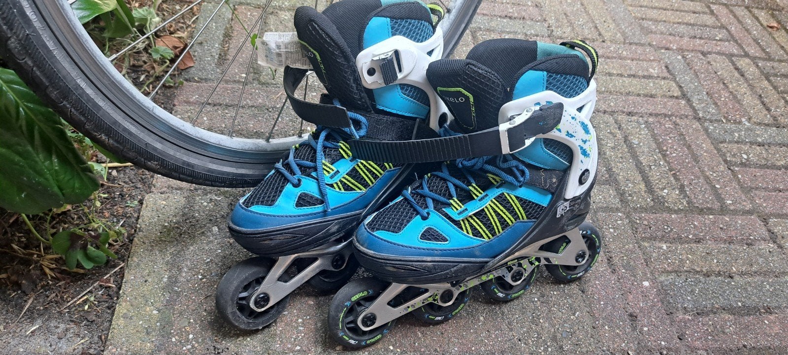 K2 Inline Skates - maat 38-41 Blauw/Zwart/Geel, Ophalen, K2, Kinderen, Inline skates 4 wielen