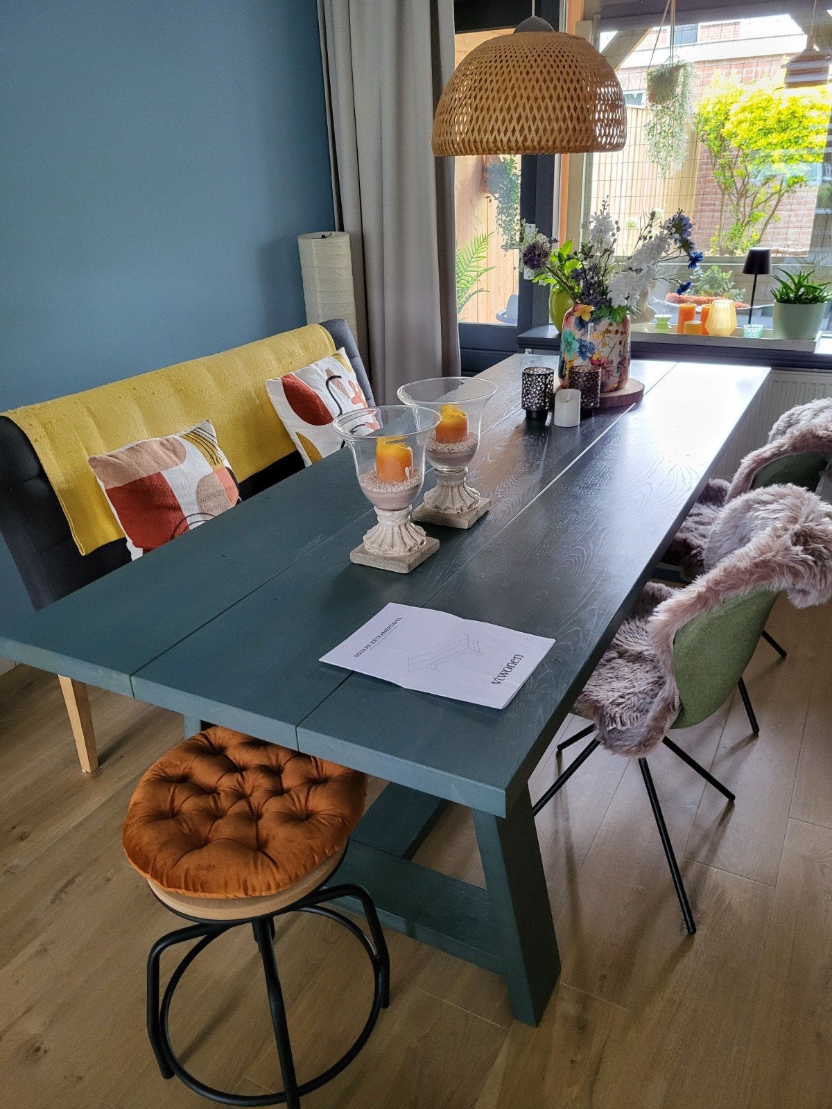 eettafel vt wonen., Huis en Inrichting, Ophalen, Rechthoekig, 200 cm of meer, 50 tot 100 cm