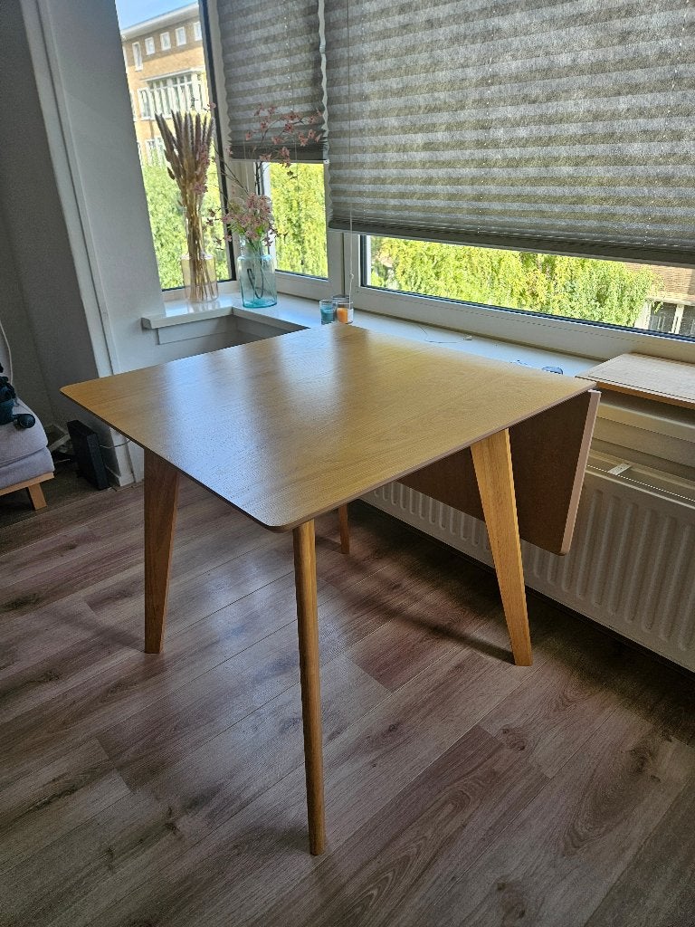 Nimara Ezra Extendable Dining Table (Oak Veneer), Ophalen, Gebruikt, 100 tot 150 cm, Eikenhout