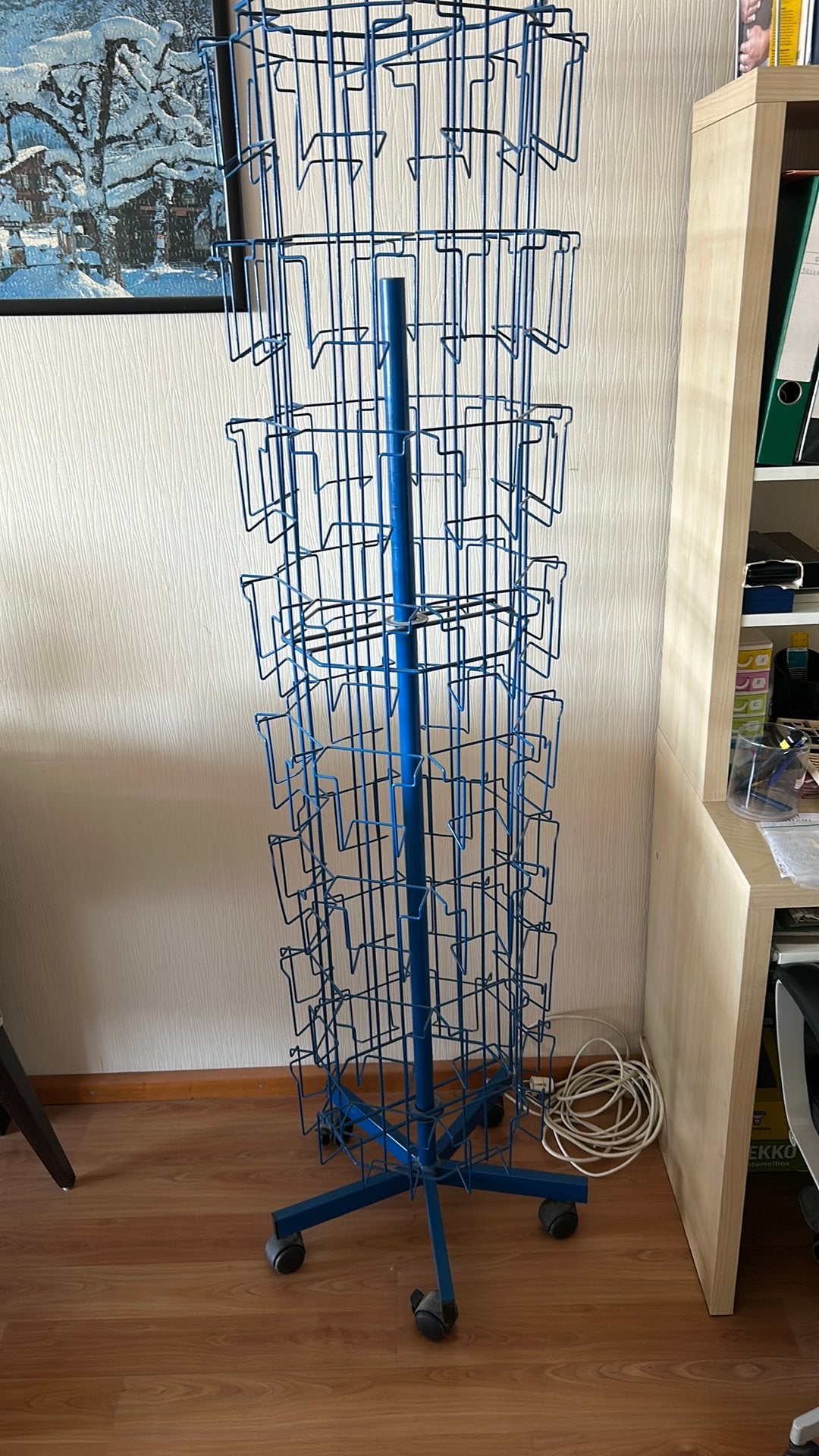 Standaard voor kaarten berijdbaar kleur blauw, Ophalen, Zo goed als nieuw