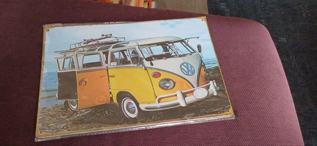 Vintage volkswagen camper nieuw op metaal, Huis en Inrichting, Woonaccessoires | Wanddecoraties, Ophalen of Verzenden, Nieuw