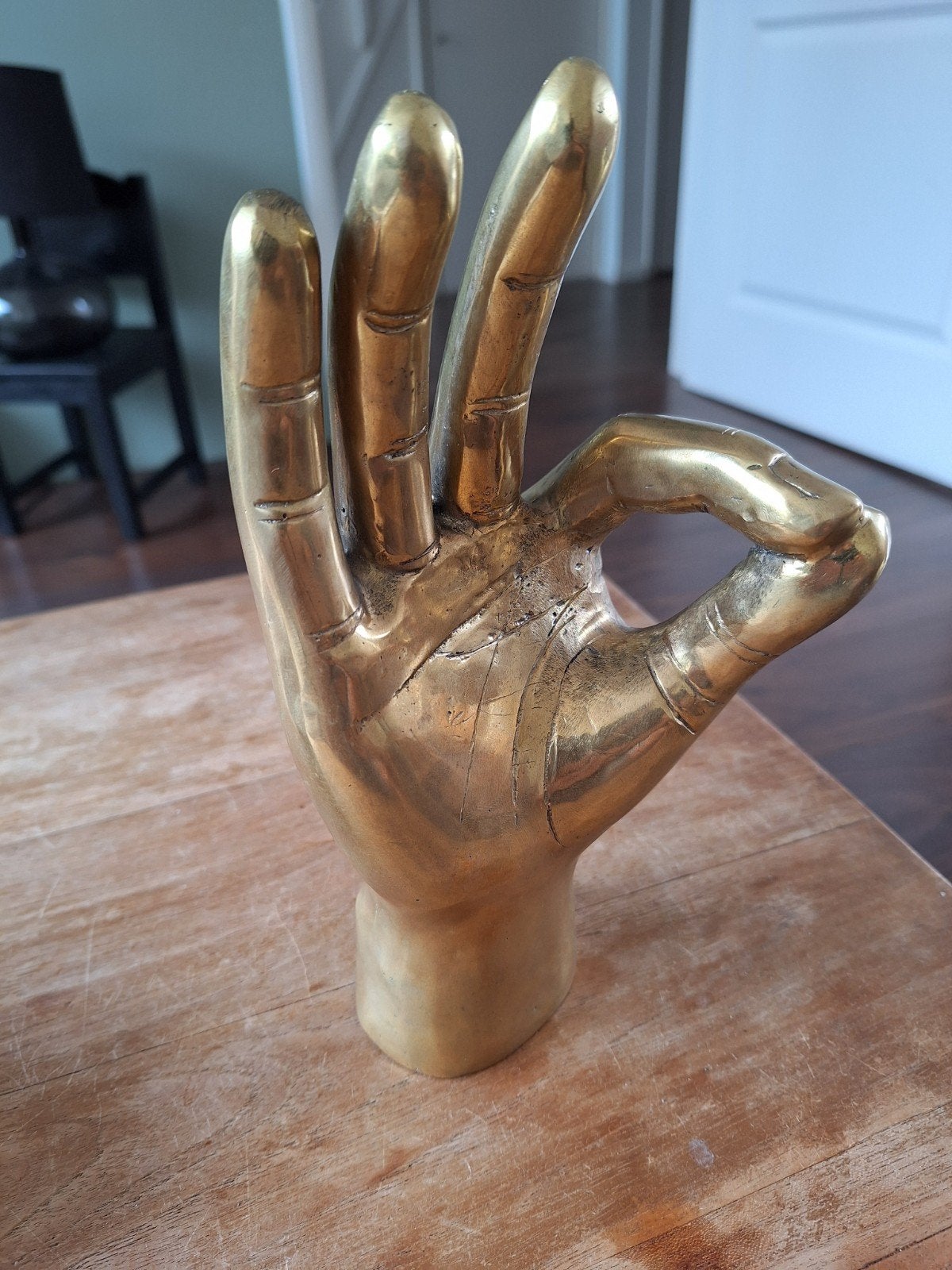 messing beeld van een hand, Ophalen of Verzenden