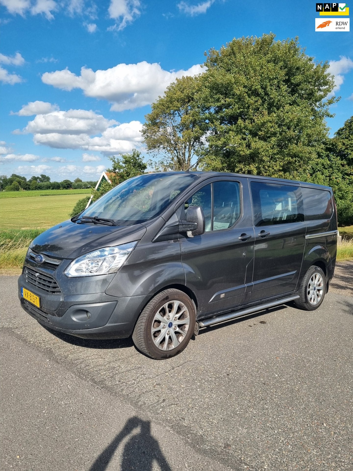 Ford Transit Custom 270 2.2 TDCI L1H1, DC, 2.2 TDCi 92 KW, 2, Auto's, Bestelauto's, Voorwielaandrijving, 125 pk, Gebruikt, Zwart