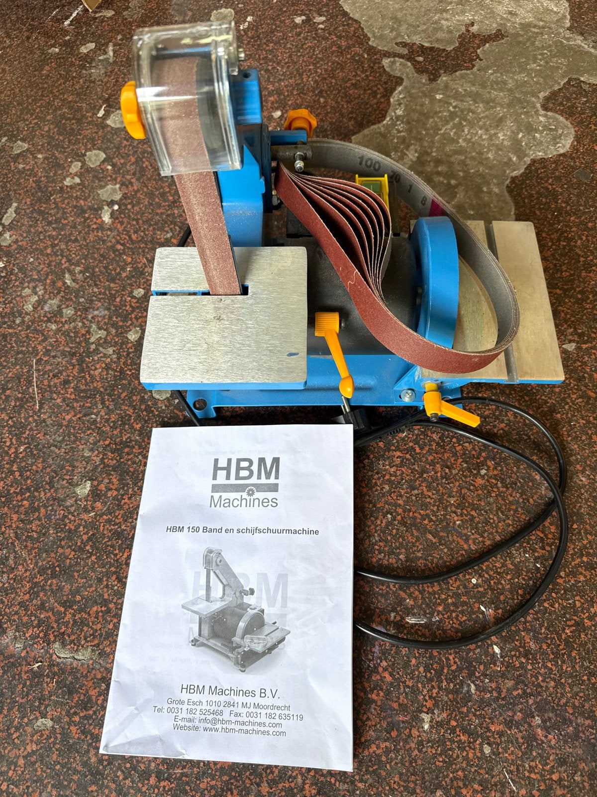 HBM 150 Band- en Schijfschuurmachine NIEUW, Ophalen, Zo goed als nieuw, Minder dan 600 watt, Bandschuurmachine