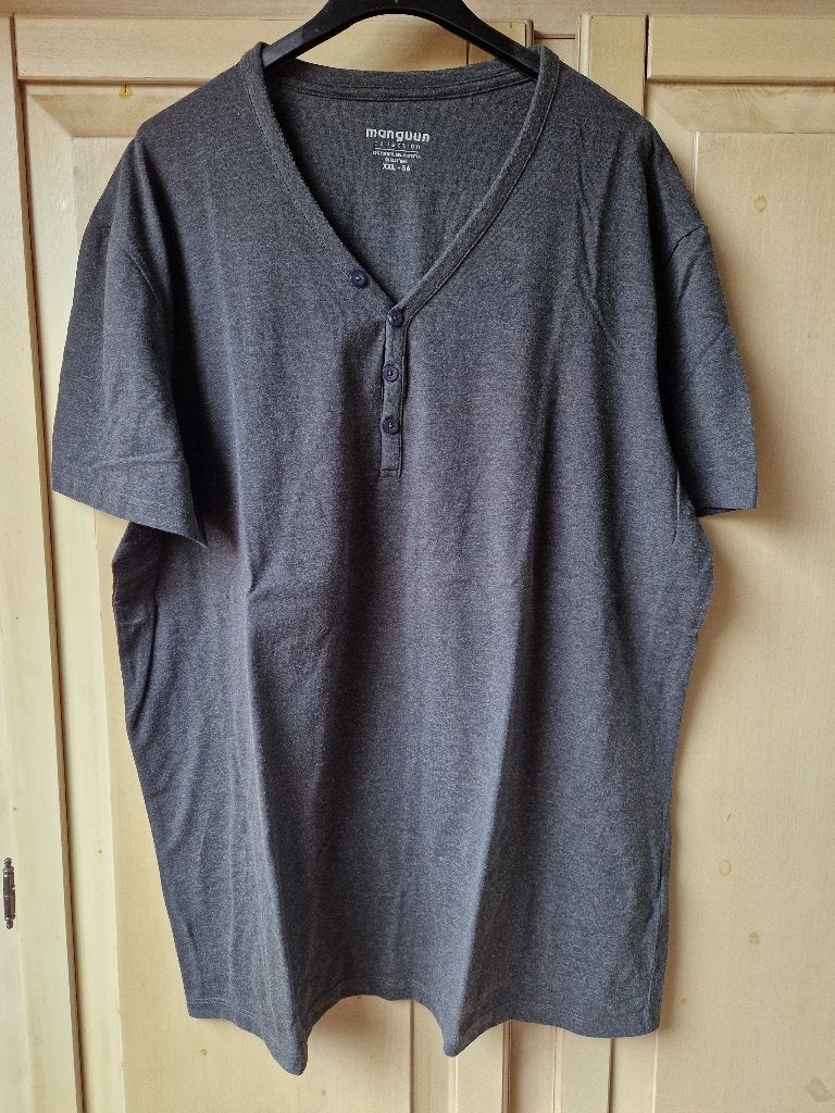 grijs shirt, Manguun, maat xxl, Kleding | Heren, Verzenden, Overige maten, Grijs, Gedragen
