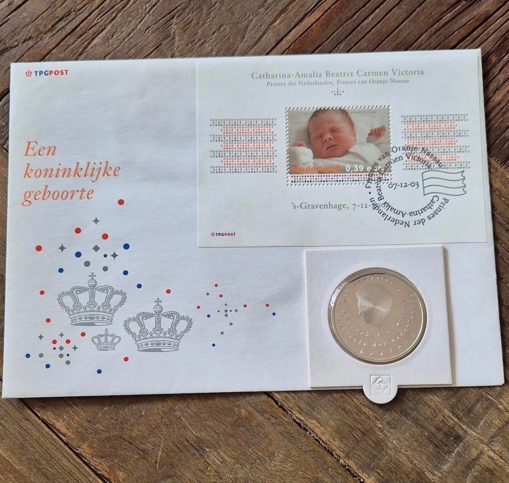Geborte van Princess Amalia  zilveren munt, Setje, Koningin Beatrix, Euro's, Ophalen of Verzenden