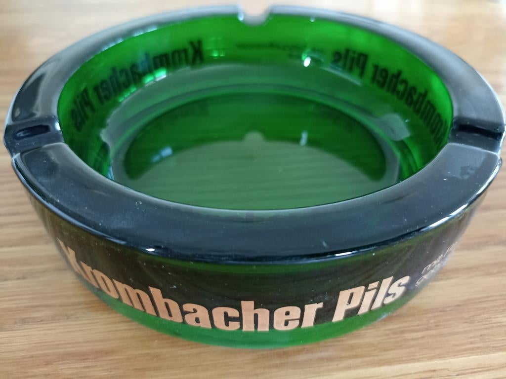 Groene glazen asbak Krombacher Pils, Verzamelen, Ophalen of Verzenden