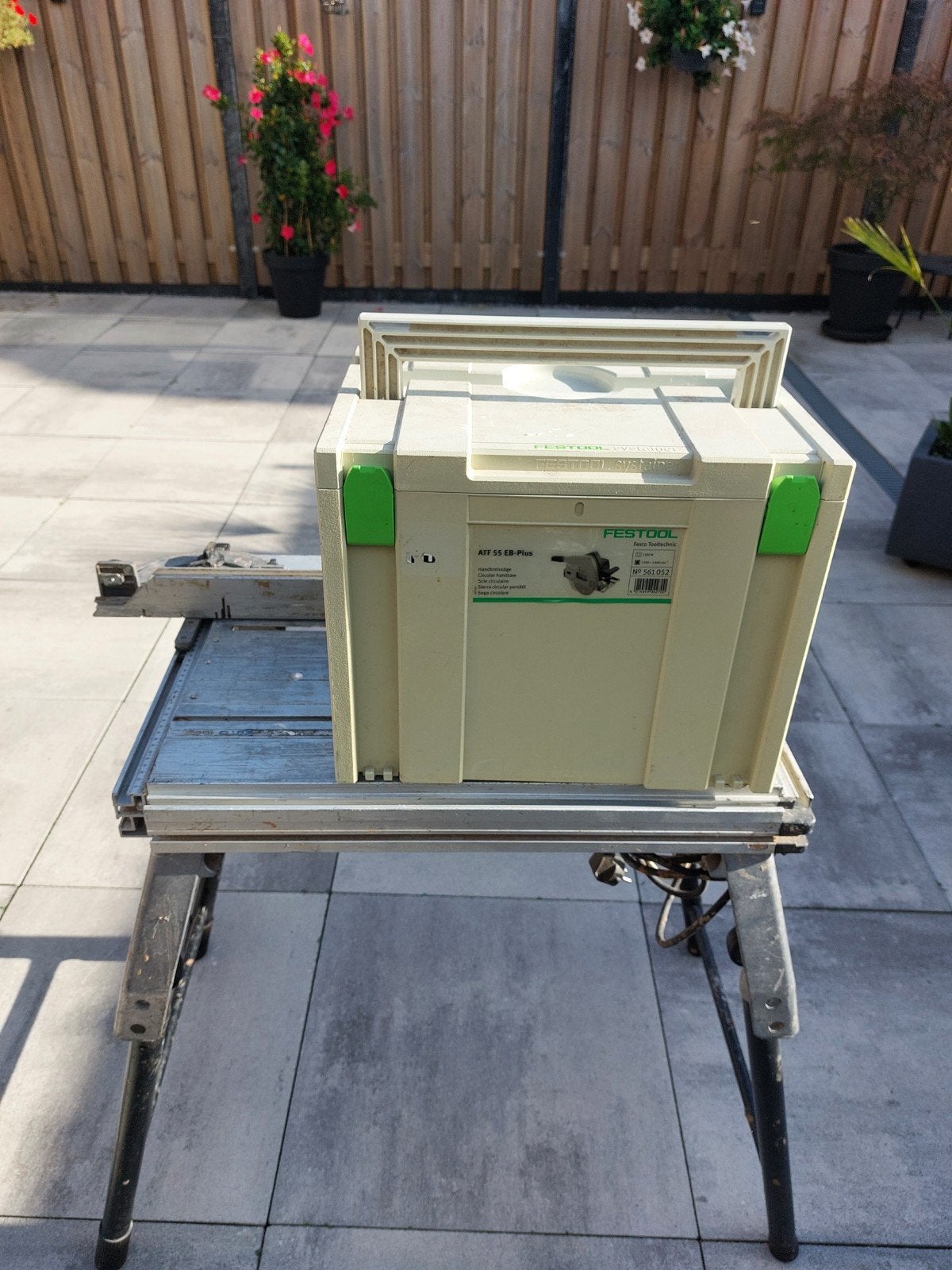 festool/festoo invalzaag met systainer en zaagtafel, Doe-het-zelf en Verbouw, Ophalen, Gebruikt, Invalzaag, 30 tot 70 mm