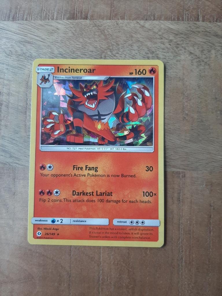 Incineroar #26, Cracked Ice Holo, Pokemon Sun & Moon, Ophalen of Verzenden, Nieuw, Losse kaart