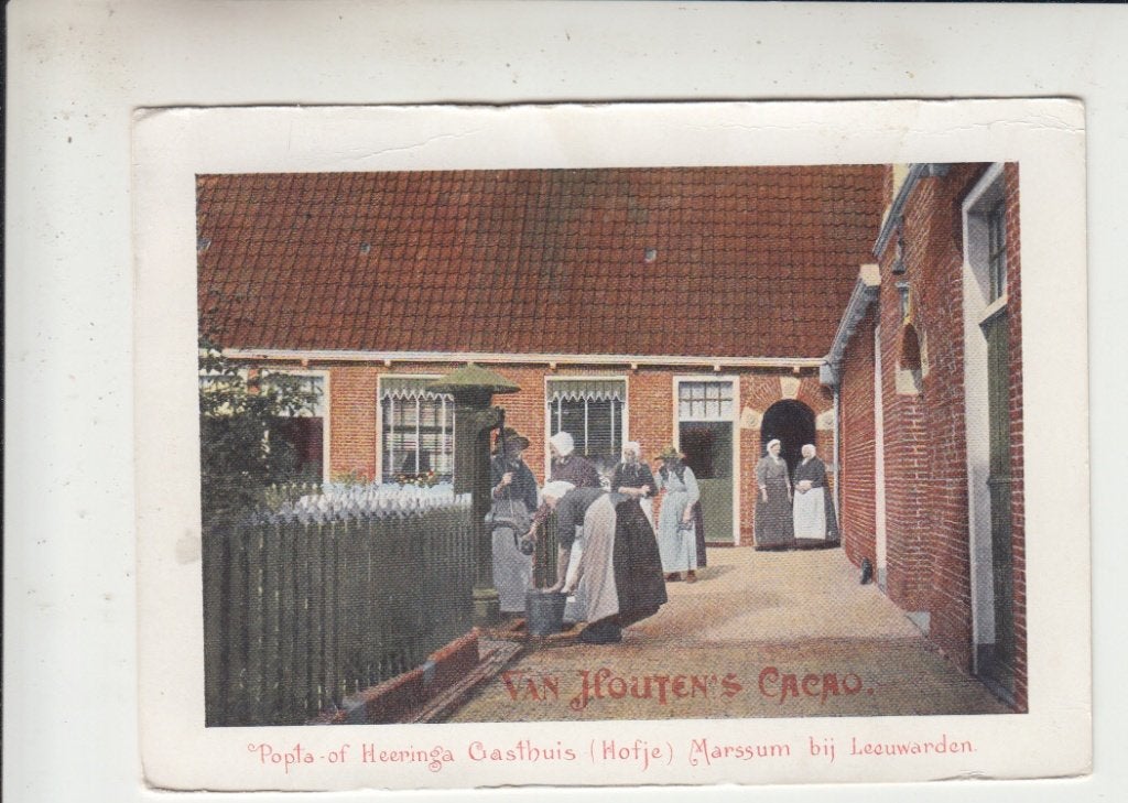 Marssum, Popta Hofje - Reclame Van Houten 's Cacao, Ophalen of Verzenden, 1920 tot 1940, Ongelopen, Friesland