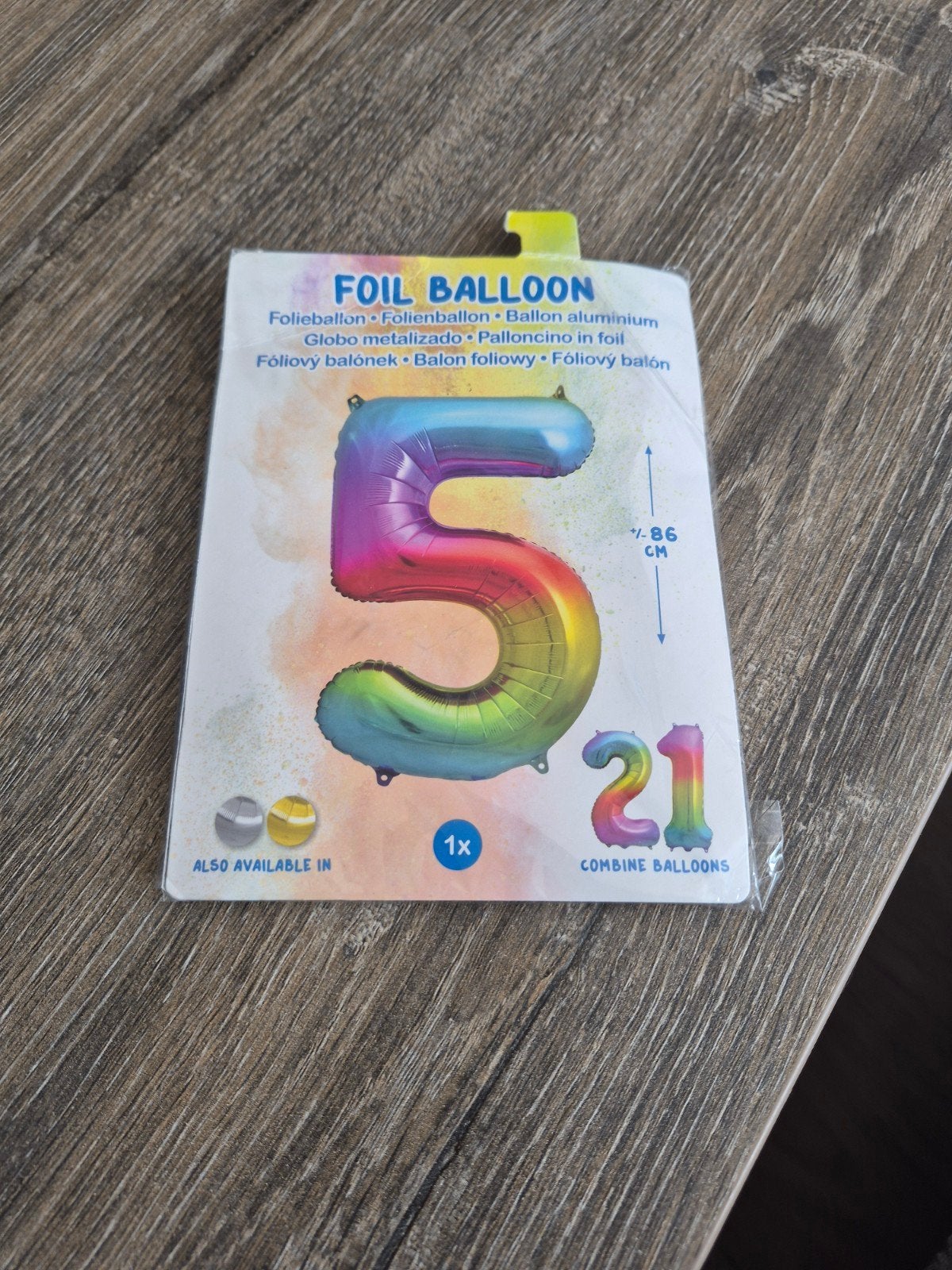 Nieuw foli balon 5 jaar, Ophalen of Verzenden, Nieuw, Versiering