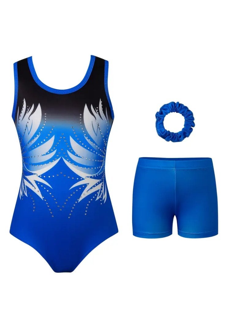 Turnpakje + turnbroekje blauw 116 122 128 134 140 146 152, Blauw, Nieuw, Turnpak(je), Kindermaat 122 t/m 140