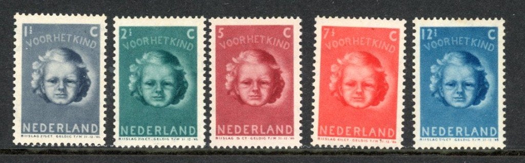 Kinderzgels 1945, NVPH 444-448, POSTFRIS, Ophalen of Verzenden, Na 1940, Postfris