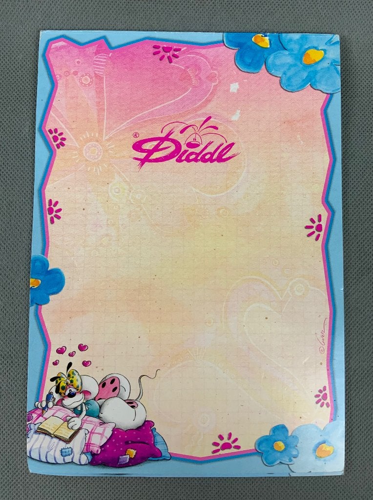 A5 schrijfblok / briefpapier Diddl / Diddlina geruit, Verzamelen, Diddl, Ophalen of Verzenden, Diddl, Gebruikt, Papier, Kaart of Schrift