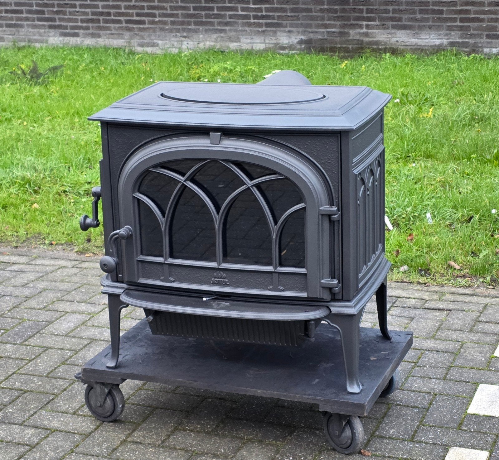 Houtkachel Jotul F500, Houtkachel, Ophalen of Verzenden, Zo goed als nieuw, Vrijstaand