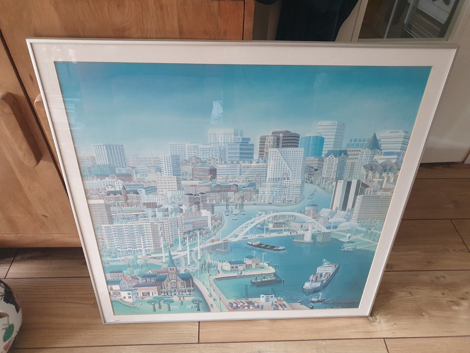 "IJsselmonde Rotterdam Zuid" , kunstenares Maria-Anne Meier, Ophalen, Nieuw, 50 tot 75 cm, Schilderij