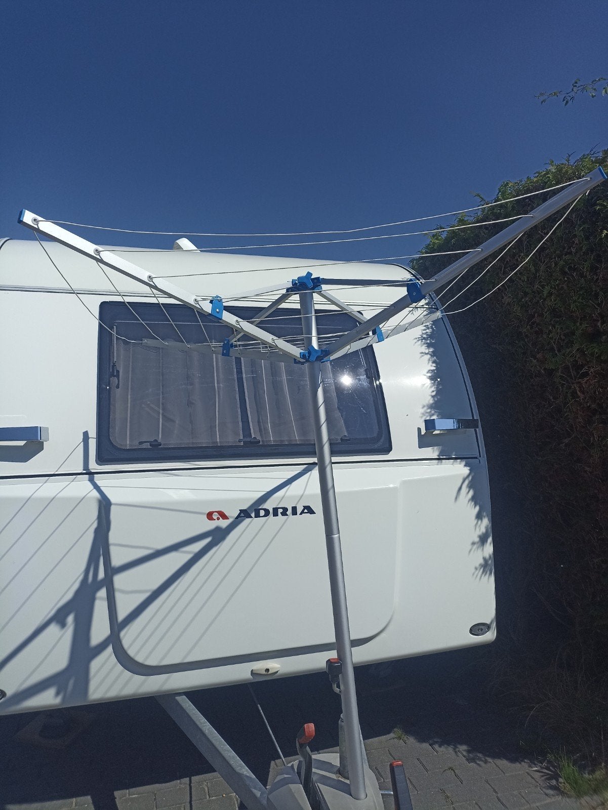 Camping droogmolen voor dissel caravan, Tuin en Terras, Droogmolens en Wasrekken, Ophalen of Verzenden, Zo goed als nieuw, Droogmolen