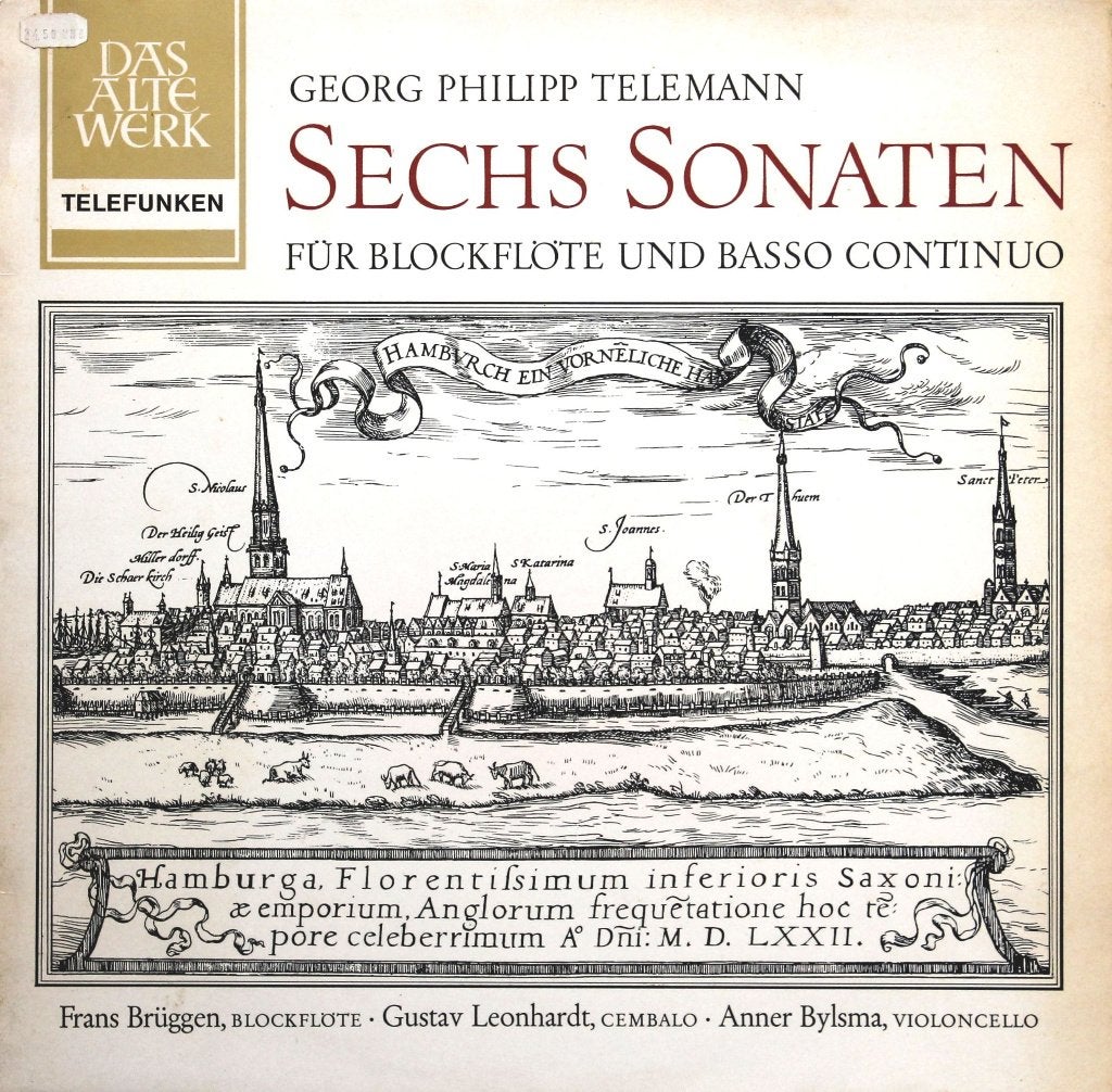 Telemann - 6 Sonates voor fluit en bc - Brügggen / Bylsma, LP, Kamermuziek, Overige componisten, Ophalen of Verzenden