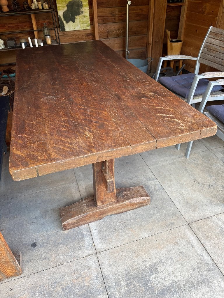 Oude eiken tafel, Ophalen, Gebruikt, Rechthoekig, Hout