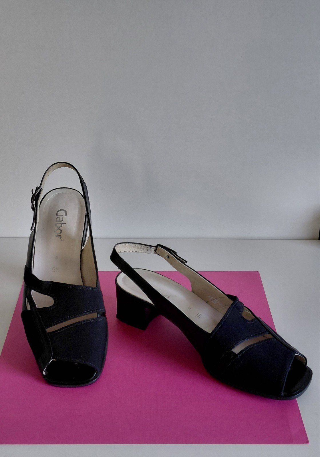 Mooie leren Gabor sandalen 38.5, Zwart, Gabor, Zo goed als nieuw, Sandalen of Muiltjes