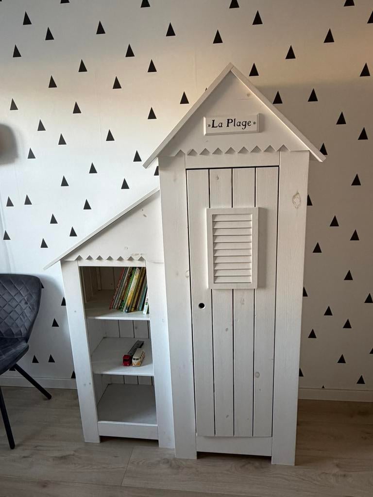 Complete baby-kamer strandhuisje (bed, kast, commode), Gebruikt, 70 tot 85 cm, Lattenbodem, 140 tot 160 cm