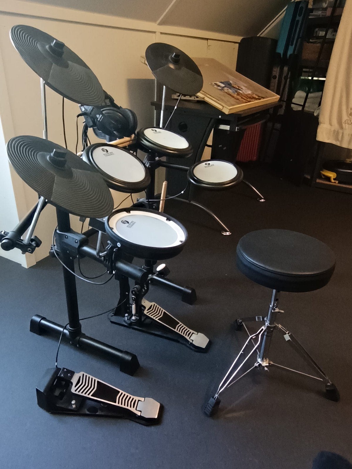Fazley Elektronisch Drumstel met Koptelefoon - Z.G.A.N., Muziek en Instrumenten, Drumstellen en Slagwerk, Ophalen of Verzenden