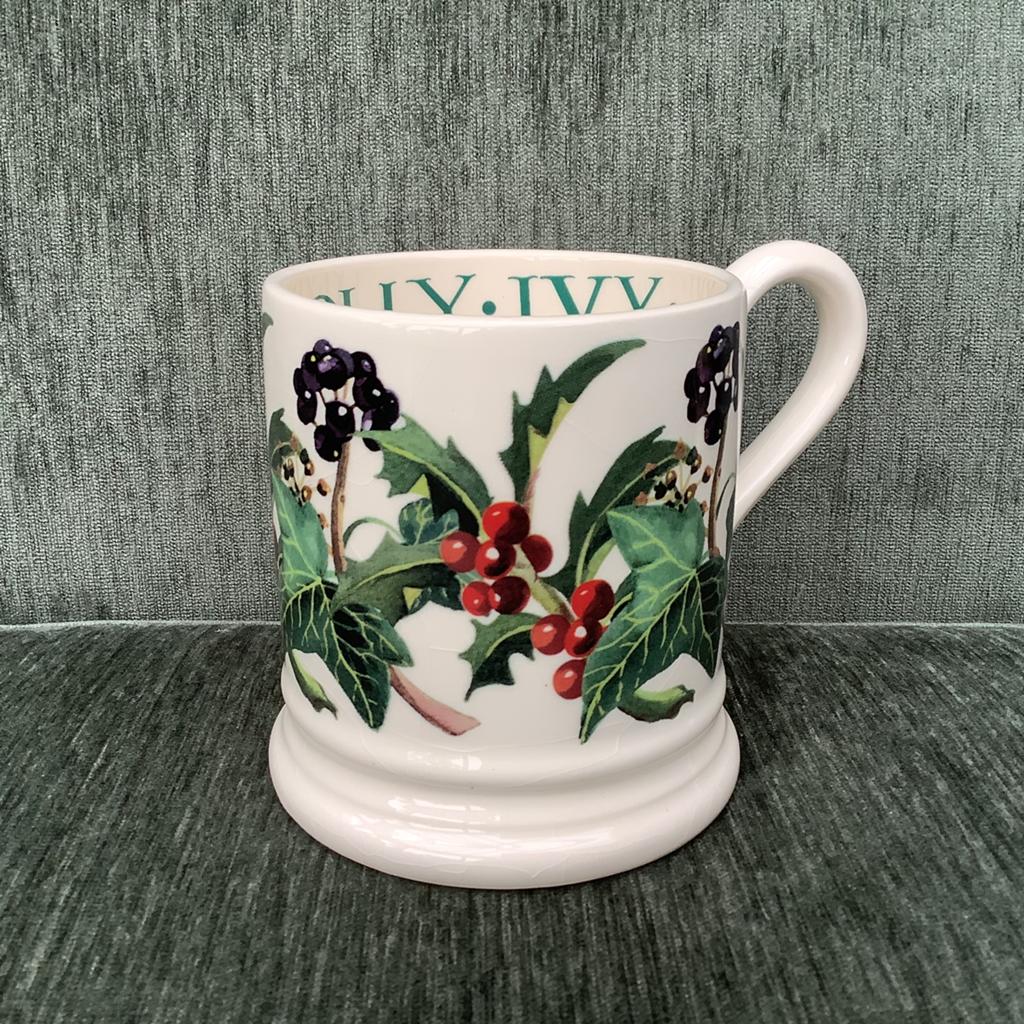 Emma Bridgewater - servies- FLOWERS- Mug- HOLLY & IVY - 2015, Huis en Inrichting, Keuken | Servies, Ophalen of Verzenden, Zo goed als nieuw