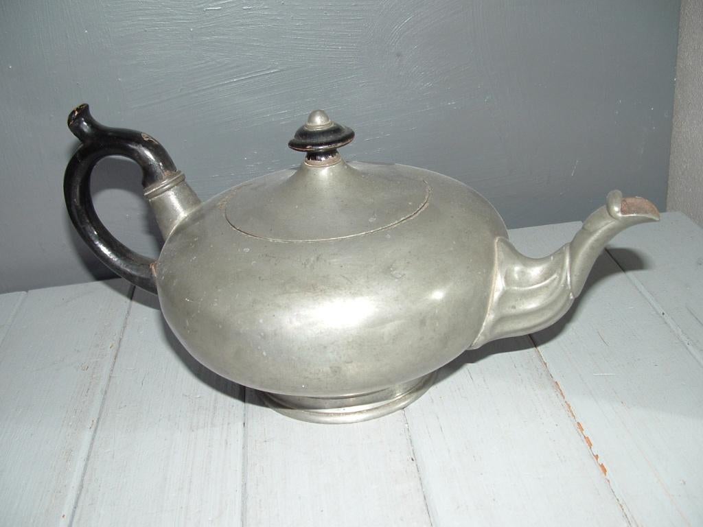 Antieke Tinnen theepot James Dixon sons Sheffield 1566 37 3, Antiek en Kunst, Antiek | Tin, Ophalen of Verzenden