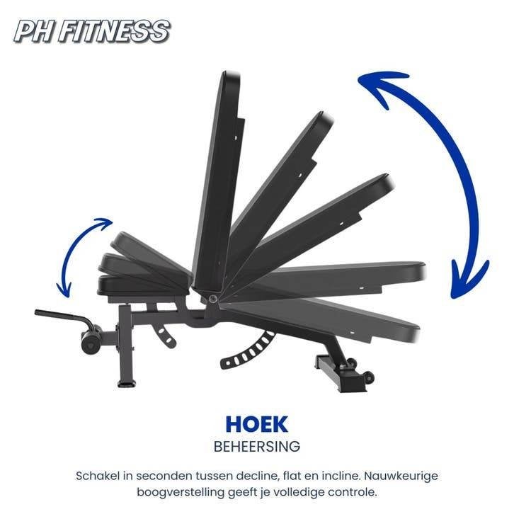 PH Fitness PRO530 Fitnessbank - Incline Decline Bench, Sport en Fitness, Fitnessmaterialen, Dumbbell, Support@phfitness.nl, PH Fitness