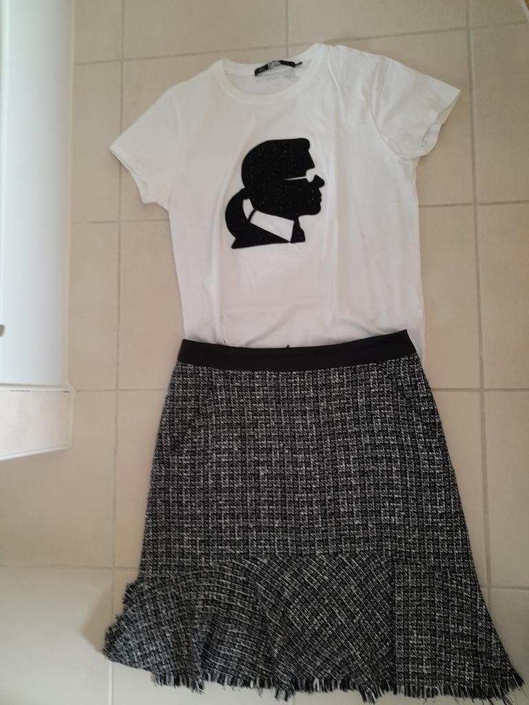 Karl Lagerfeld rok 'T-shirt, Kleding | Dames, Rokken, Karl Lagerfeld, Zwart, Zo goed als nieuw, Boven de knie