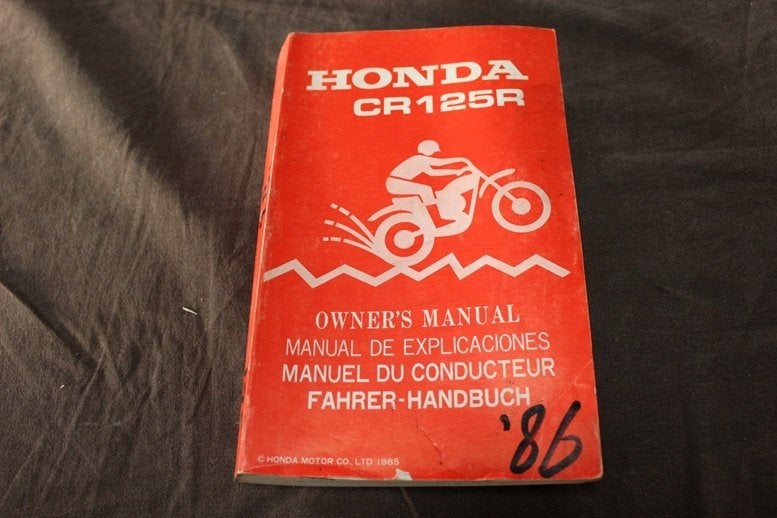 Honda CR125R 1985/1986 motorcycle owner's manual CR 125 R, Motoren, Ophalen of Verzenden, Honda