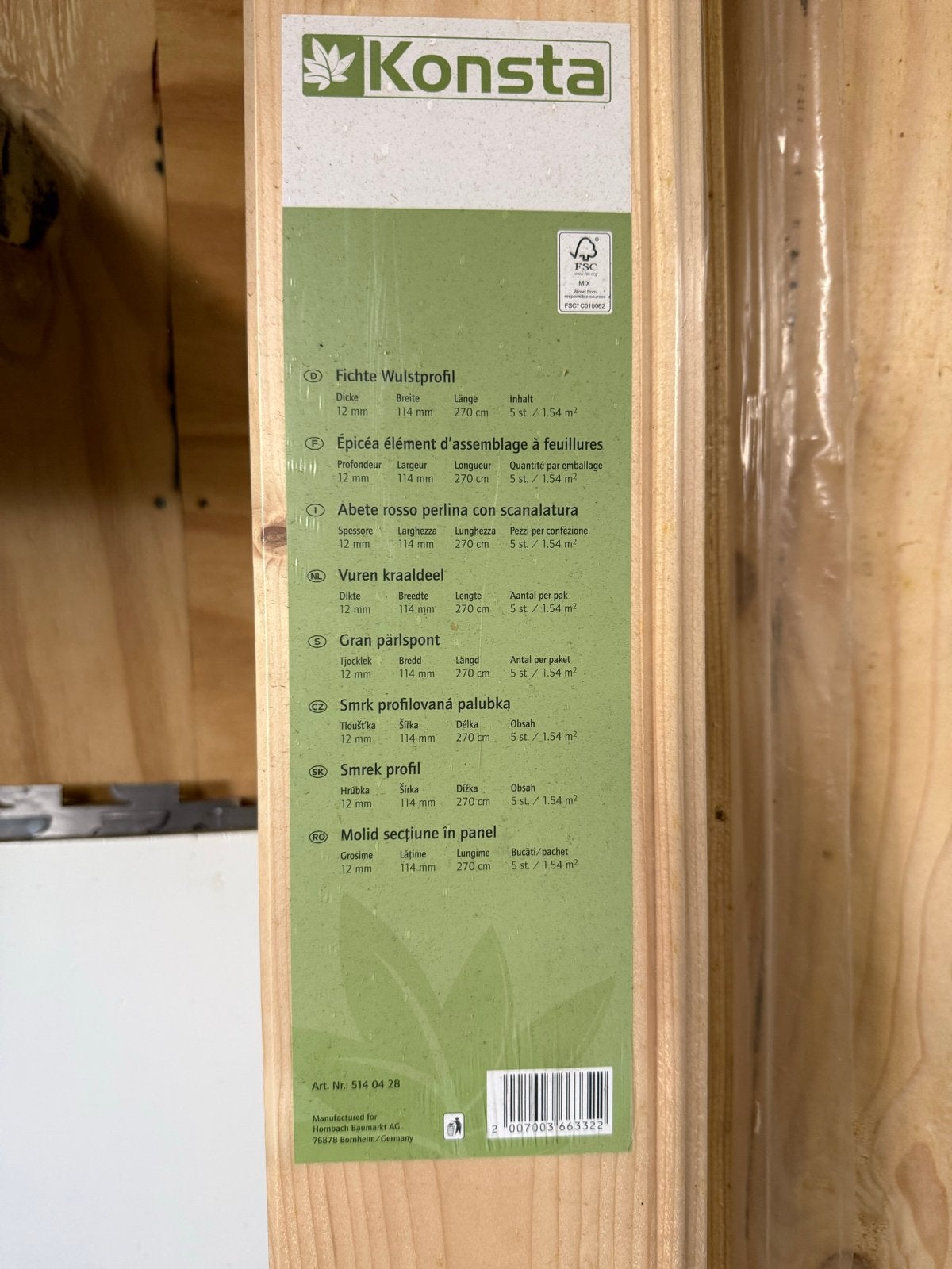 Konsta Vuren Kraaldeel - 12x114x2700 mm (5 stuks), Minder dan 25 mm, Nieuw, Ophalen of Verzenden, 250 tot 300 cm