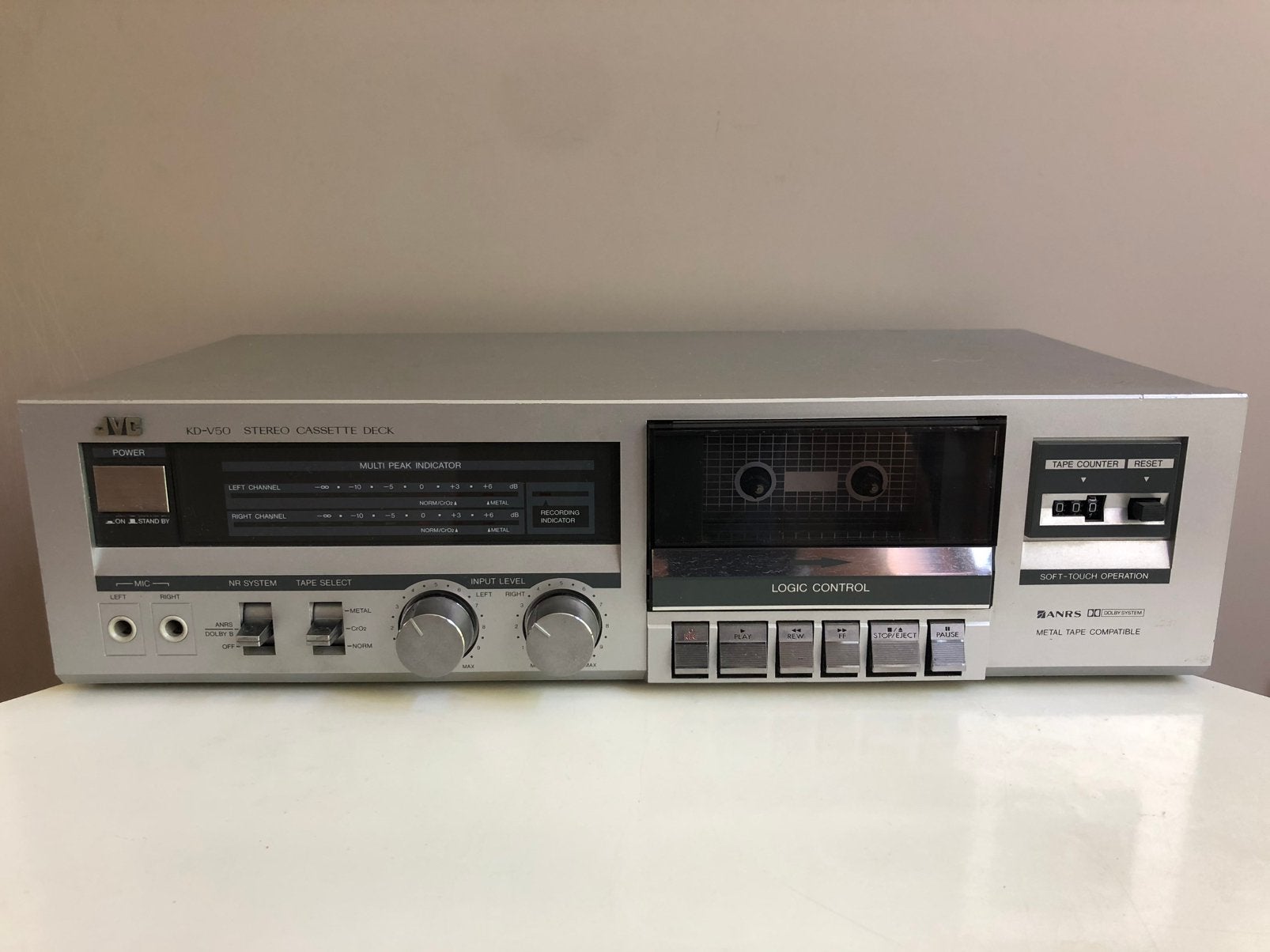 JVC KD-V50 stereo cassette deck uit 1984, Audio, Tv en Foto, Cassettedecks, Ophalen, Enkel, JVC